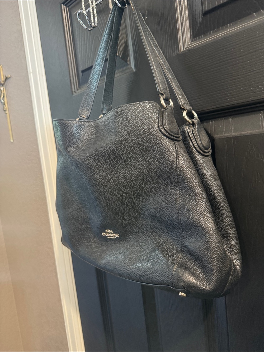 Coach Black Pebbled Leather Hobo Shoulder Bag - Picture 2 of 10